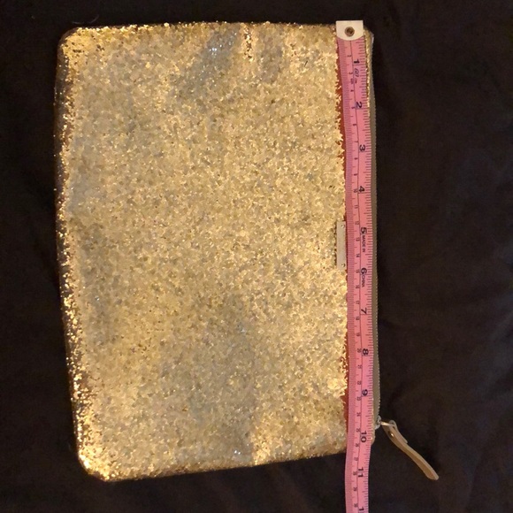 Kate Spade Gold Glitter Zipper Clutch - Picture 4 of 5